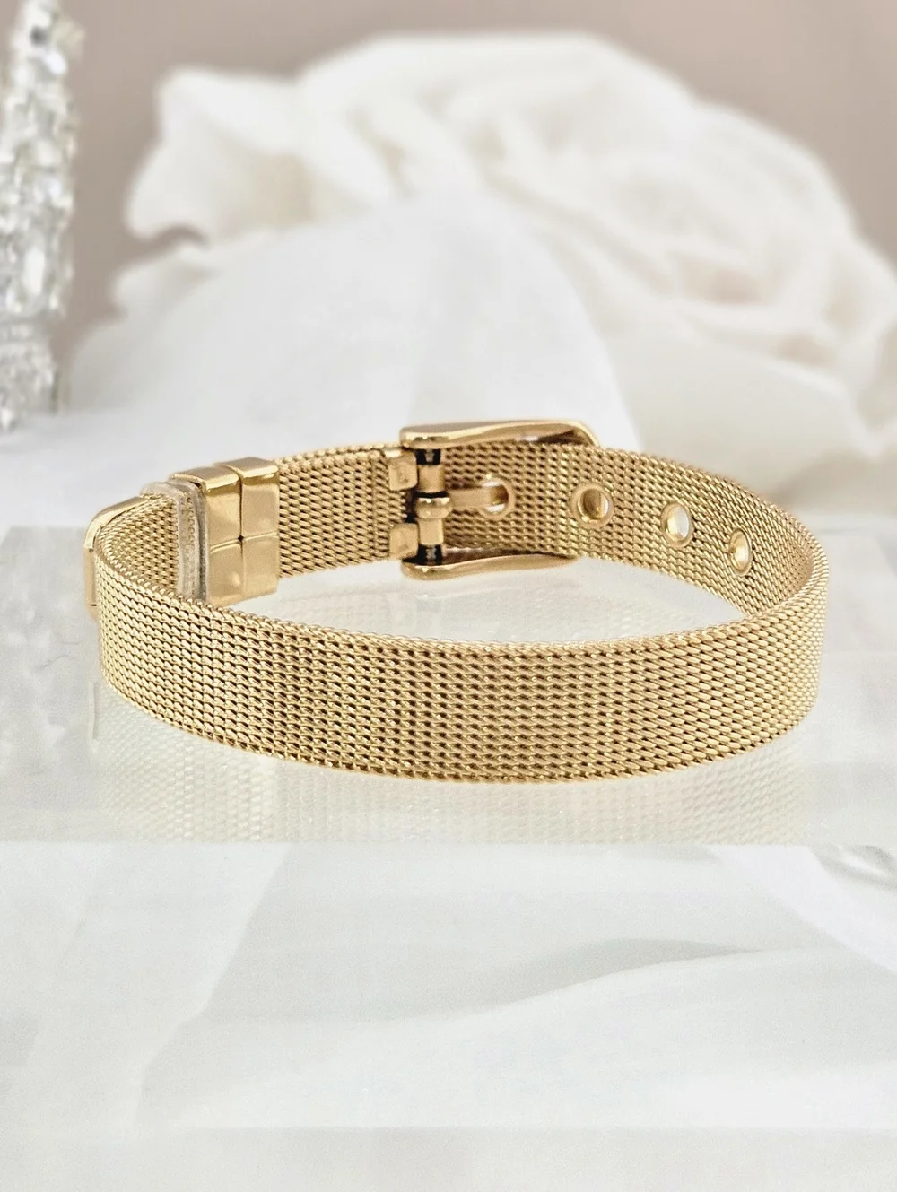 Adornia Belt Bracelet 14k Gold Plated Adjustable Modern Minimalist Classic Gifts - Picture 3 of 3